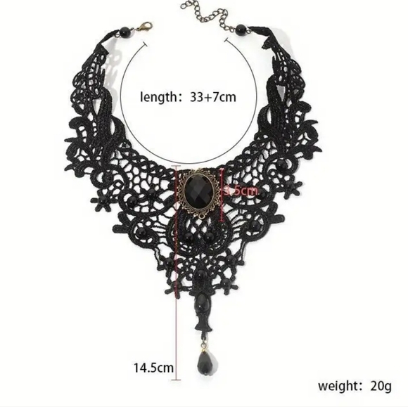 Gothic Lace Choker - Picture 6 of 10